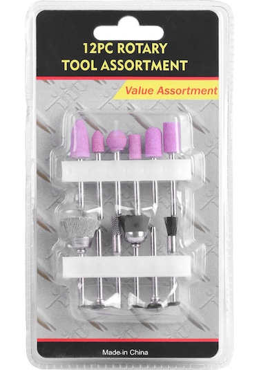 Yifomall 12 Adet 3mm Uç Çaplı Elektrikli Freze Aksesuar Seti - Taşlama, Kesme Ve Parlatma İçin Zımpara Ve Fırça Uçları