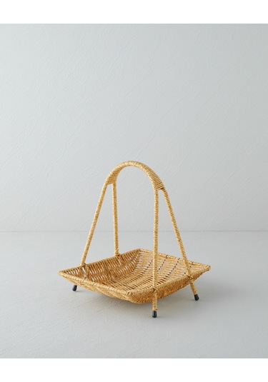 English Home Wicker Plastik Rattan Katlı Servis 23x19x25 Cm Açık Kahverengi Açık Kahverengi