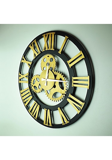 Duvar Saati Antik Gold Roma 70cm Altın