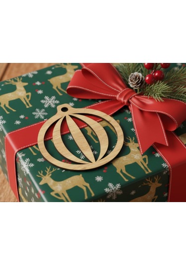 10 Parça Ahşap Yılbaşı Ağacı Süs Seti Ortalama 6-8 Cm Noel Ağacı Süsü