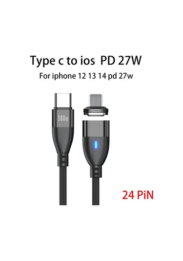 Snapbuy 100w Pd Manyetik Usb-c Kablo - Iphone Uyumlu 15, Samsung S23/s22, Macbook Hızlı Şarjgrey1m