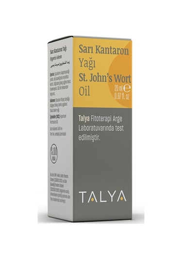 Talya Soğuk Sıkım %100 Saf ve Doğal  Sarı Kantaron Yağı 20 ML