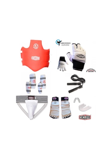 Cyclone Taekwondo Koruyucu 8 Li Set Beyaz