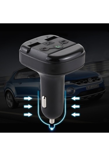 V-020 Çift Usb Şarj Bluetooth Fm Verici Mp3 Müzik Çalar Araç Kiti, Destek Eller Serbest Arama Ve Tf Kart Siyah