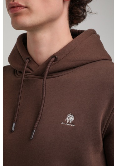 Kapüşonlu Kahverengi Slim Fit Hoodie 23fwm64069 Kahverengi