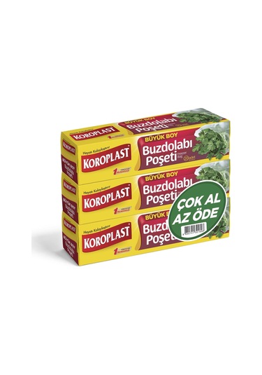 Koroplast Büyük Boy Buzdolabı Poşeti 20'li 3 Paket 30 x 45 CM