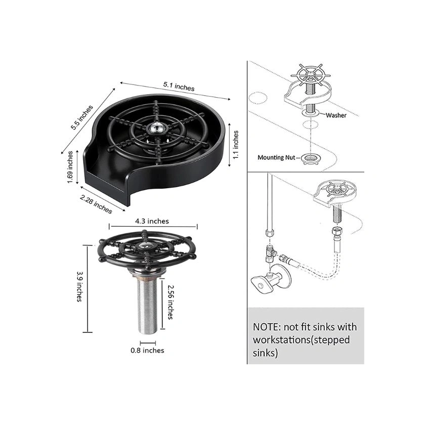 River World Bardaklar İçin Yıkama Aparatı Yüksek Basınçlı Çok Renkli