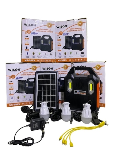 Wison Ws-5673 Güneş Panelli Radyo Mp3 Çalar Aydınlatma Sistemi