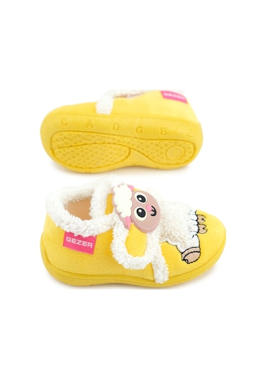 Gezer Kız Çocuk Bebe Cırtlı Ayarlanabilir Günlük Okul Kreş Panduf Ayakkabı Sarı