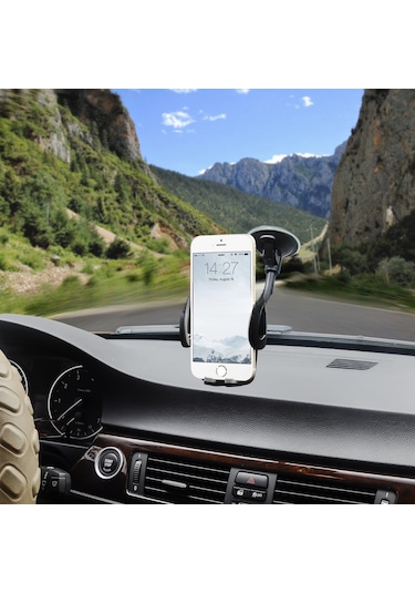Nettech W17 Araç İçi Yapışkan Etkili Telefon Tutucu - Siyah Siyah