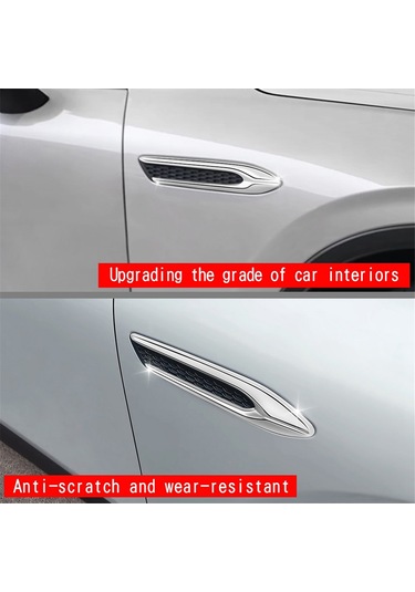 Anjiexun Araba Gümüş Yan Kanat Amblem Kapağı Trim Çıkartmaları