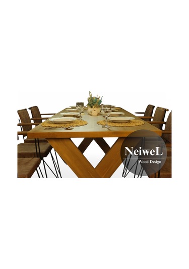Neiwel Rane Doğal Ahşap Yemek Masası-70-120 Açık Ceviz