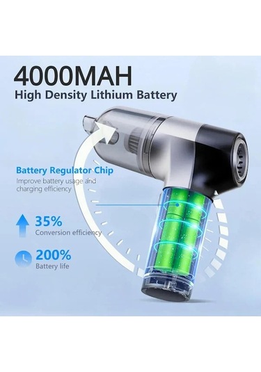 Yeni Alman Fırçasız 150000pa Mini Araba Elektrikli Süpürge Taşınabilir Kablosuz Araba Temizleyici Siyah