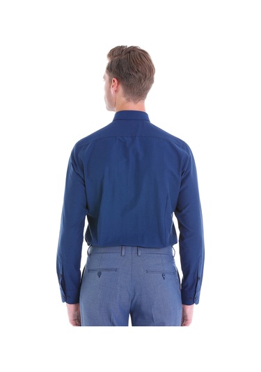 Hatemoğlu Slim Fit Pamuklu Uzun Kollu Erkek Gömlek Lacivert