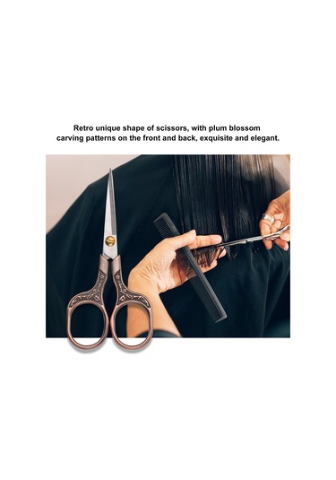 Qingmipy Vintage Bronz Makas - Saç & Sakal Kesimi İçin Paslanmaz Çelik Dıy Makası Bronz