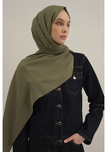 Haki Link Desen Bambu Cotton Şal 49 Haki