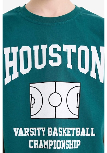 DeFacto Erkek Çocuk 2'li Takım Baskılı Kısa Kollu Tişört Beli Lastikli Şort F1227A825HSGN146