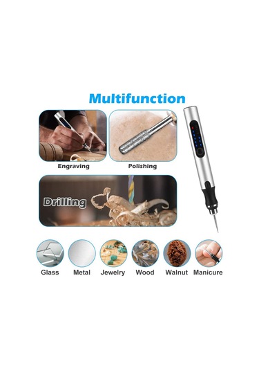 Cam Takı Ahşap Tırnak Gravürü İçin Elektrikli Gravür Kalem Seti