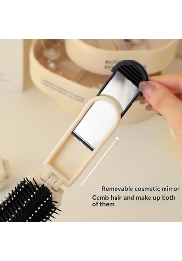 Shineyee Portatif Çekirdekli Ayna Tarak - Gümüş Plated, Kol Saçlarına Yumuşak Döküm, Makyaj Aynası İle Taşınabilir Stil Aksesuarı
