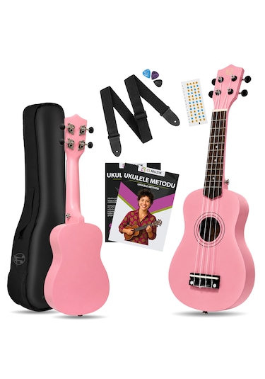 Fourtune Nova Uks-21lpk Soprano Pembe Ukulele Seti Açık Pembe