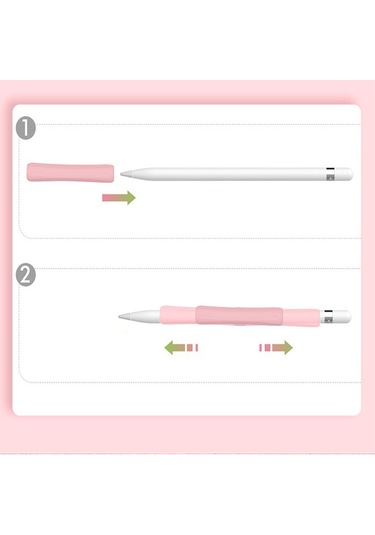 Apple Pencil 1-2 Nesil Pro Usb-c Uyumlu Soft Yumuşak Silikon Kalem Tutucu Zarif Ve Rahat Kullanım Pembe