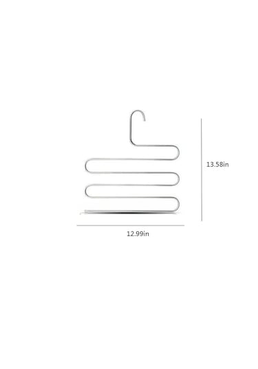 Geekyou Stokelemeyi Kolaylaştıran Paslanmaz Çelik S-şekilli Çanta, Pantolon, Eşarp Ve Kemer Organizatörü - 5 Adet Simultane Saklama Kapasitesi Gümüş