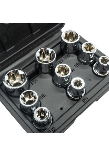 Dorf 1/2 E Torx Lokma Seti 9 Parça E10-e24 Plastik Kutulu