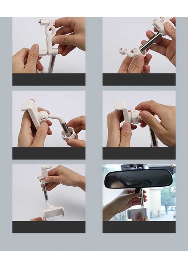 Dikiz Aynası Ince Araç Içi Telefon Tutucu Dik-Yan Durdurabilme