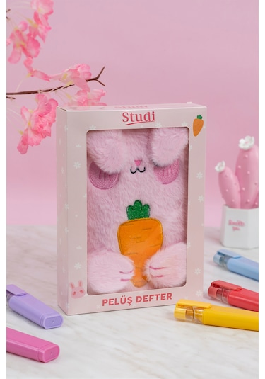 Studi Pelüş Ve Eğlenceli Defter - Tavşan Figürlü