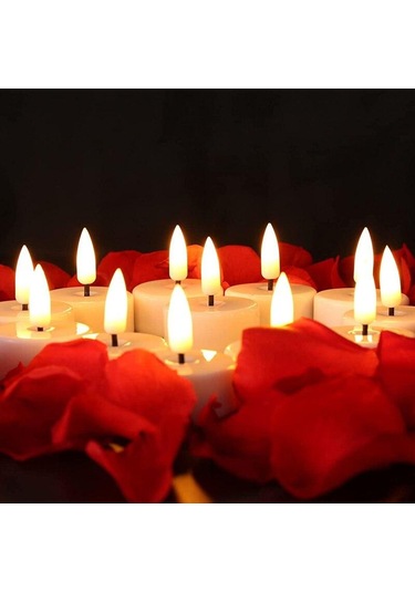 Sıcak Beyaz 12 Adet/takım Alevsiz Led Mumlar Yanıp Sönen Işıklar Doğum Günü Düğün Parti Elektrikli Mumlar Noel Masa Dekorasyon Işık Xyz