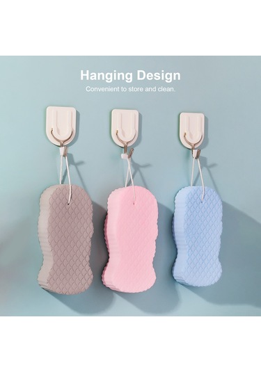 Hangfox Ani Ölçek Kaldıran Banyo Spongesi - Aileye Uygun - Pembe Renkli Temizleme Ve Bakım Aracı