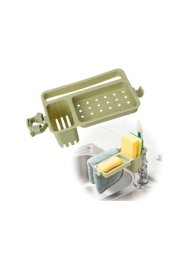 Musluğa Takılan Sünger Havlu Askılı Sabun Hazneli Mutfak Banyo Lavabo Düzenleyici Organizer 4434
