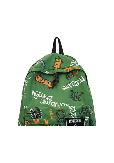 Suntek Graffiti Sırt Çantası Dizüstü Bilgisayar Günlük Yeşil