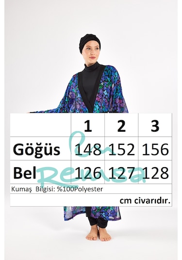 Adasea Uv Korumalı Mayo Üzerine Tek Pareo Kimono 1711 Mor Mor