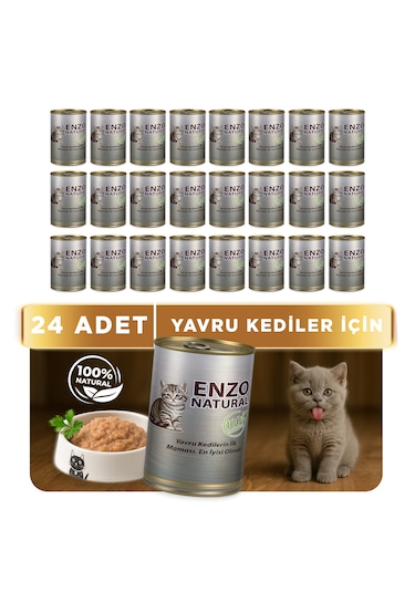 Enzo Natural Yavru Yaş Kedi Maması 410 Gr X 24