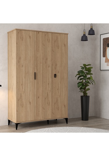 6301 Neva 3 Kapılı 200 Cm Gizli Çekmeceli Gardırop , Elbise Dolabı , Genç Odası Sepet