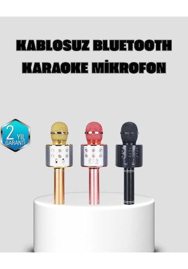 Taşınabilir Karaoke Mikrofon Bluetooth, Usb Ve Aux Girişli