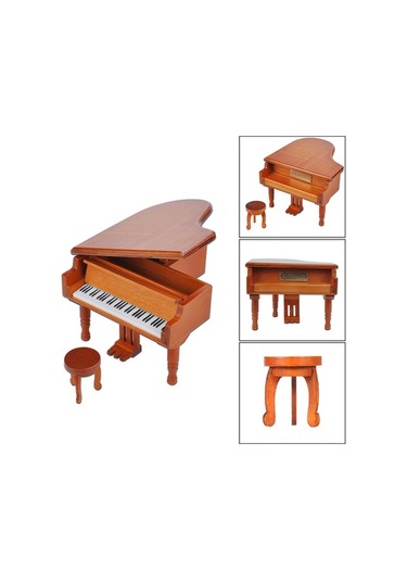 Ulzyvf Ahşap Piyano Kutusu - Rastgele Melodi, Dekoratif Hediye Kutusu