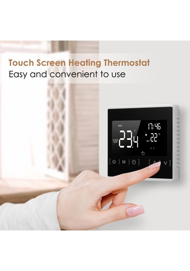 Youtek Beyaz Dokunmatik Mikroişlemci Kontrollü Zemin Isıtma Termostati - Ac85-250v, 1 C Hassasiyetli, 5-50 C Ayar Aralığı Mh1822d