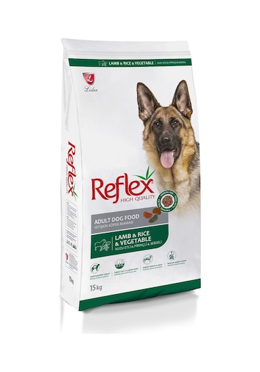 Reflex Kuzu Etli Pirinçli ve Sebzeli Yetişkin Köpek Maması 15 KG
