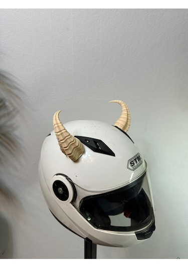 Motor & Motosiklet Bej Viking Boynuz Kask Dış Aksesuarı Diğer