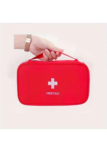 Hightower Kırmızı 1 Adet Portatif Seyahat İlk Yardım Çantası Hafif Kompakt Acil Durum İlaç Çantası