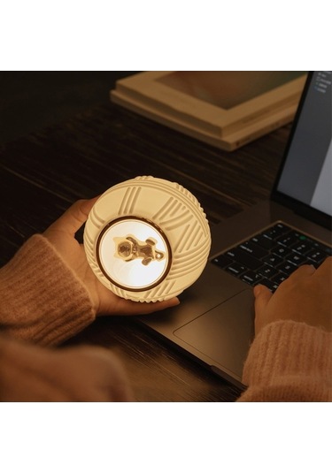 Tongxida Kedi Şekilli Müzikli Gece Lambası - 3 Işık, 6 Hr Zamanlayıcı, Usb Şarjlı, 110x108mm Diğer