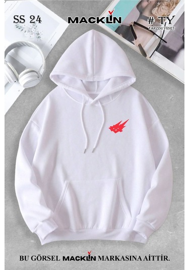 Unisex Kadın Erkek Cacti Travis Özel Tasarım Baskılı Kapşonlu Sweatshirt Beyaz Mck0858 Beyaz