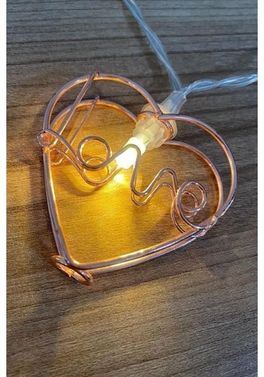 Hobibahçem Kalpli Şerit Led Işık Zinciri Aydınlatma Doğum Günü Süs Işığı Günışığı