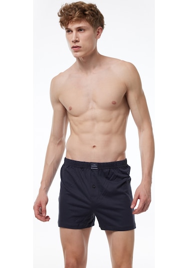 Malabadi Erkek Siyah Gri Füme 3 Lü Paket Geniş Kalıp Büyük Beden Boxer %100 Pamuk Battal Boy 3m024 Siyah-gri-füme