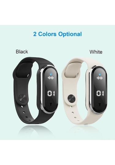 Fortunelane Siyah Akıllı Ultrasonik Sinek Kovucu Bileklik, Fiziksel Koruma, Üç Seviye Ayar, Saat, Hamile Bebeğe Uygun