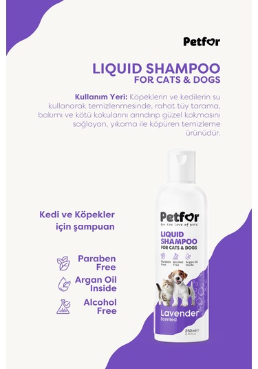 Kedi Ve Köpekler İçin Lavantalı Şampuan 250 Ml