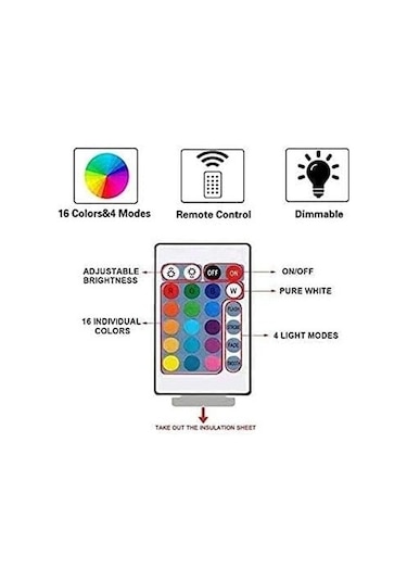 Szypzstore Çocuklar Için Gece Lambası 3d At Led Lamba Uzaktan Kumandalı 16 Renk Değiştirme Noel Doğum Günü Hediyesi Çocuk Için Ify6wv Siyah