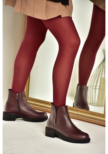Fox Shoes J654011903 Bordo Hakiki Deri Kadın Bot Bordo-hakiki Deri Bordo